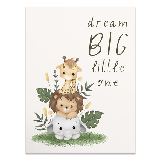 Premium Poster of Dream Big Little One Animal Nursery Posters