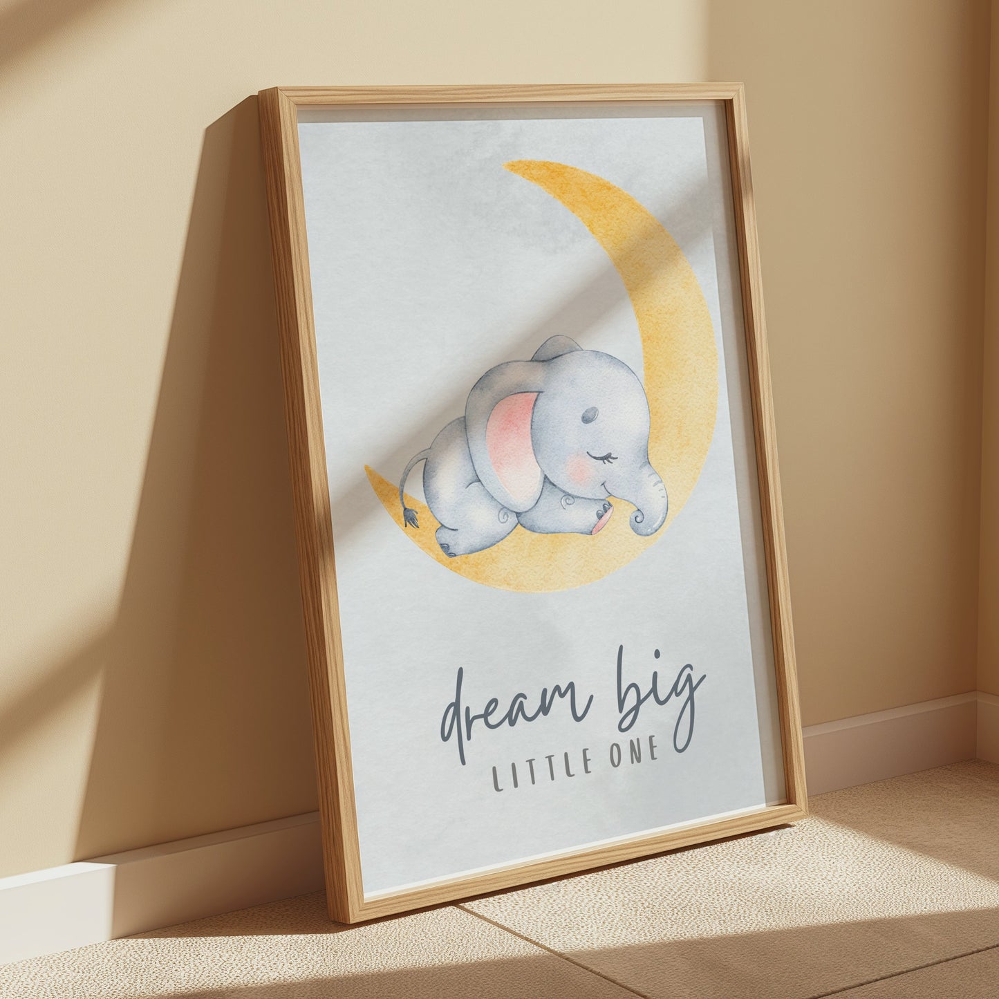 Premium Poster of Dream Big Little One Elephant Posters for Nursery Rooms