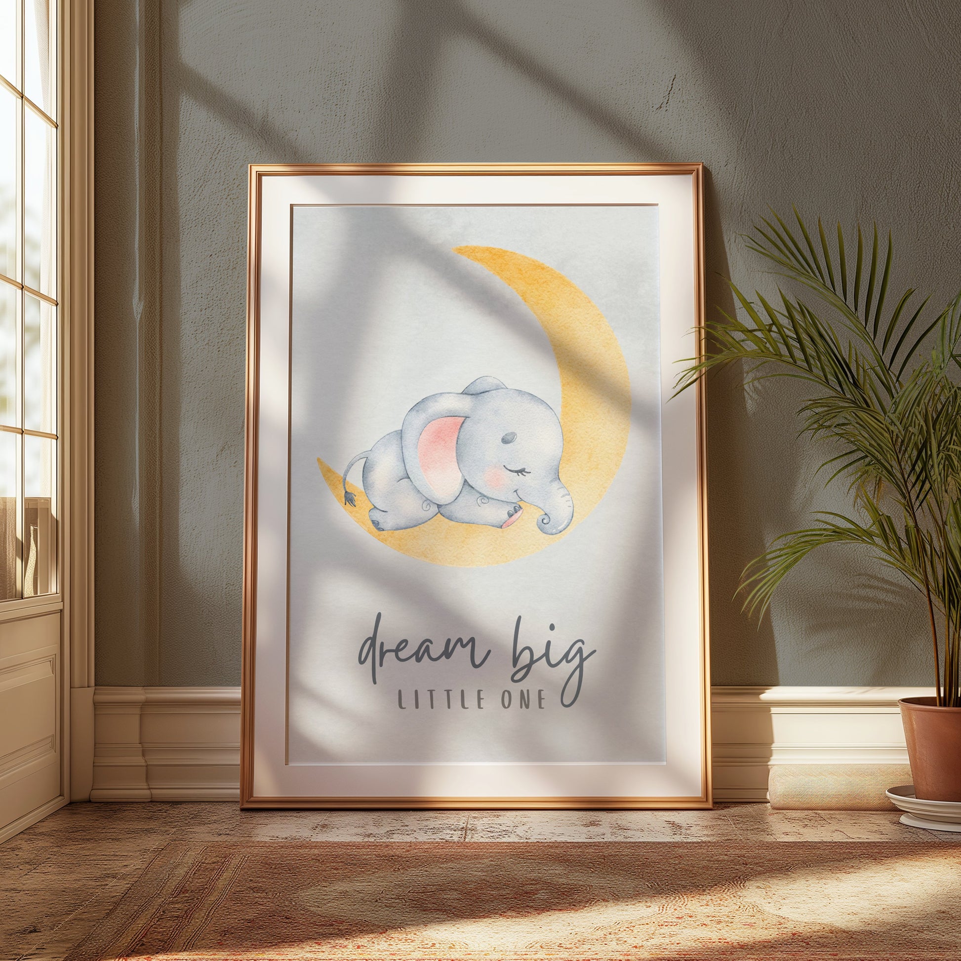 Premium Poster of Dream Big Little One Elephant Posters for Nursery Rooms