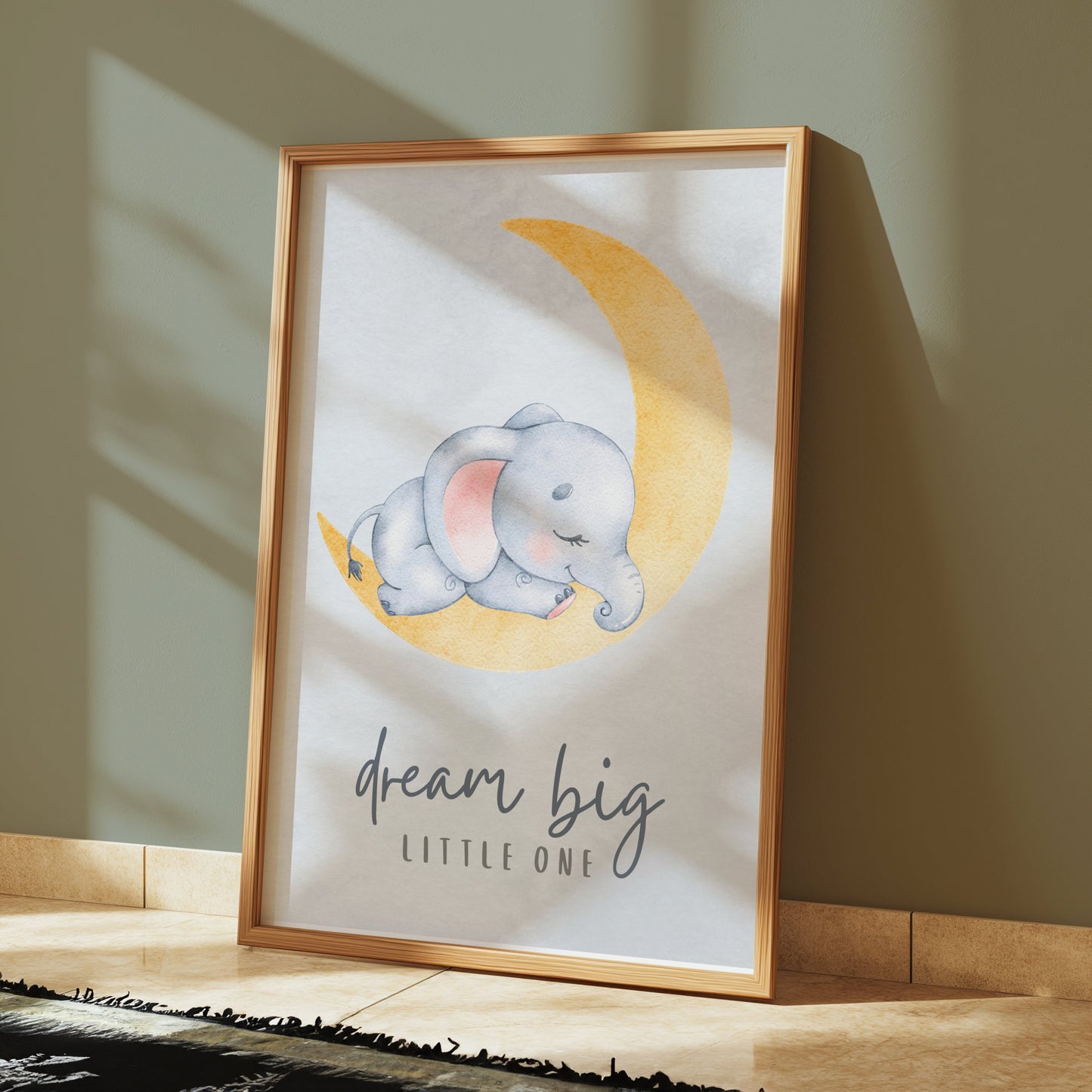 Premium Poster of Dream Big Little One Elephant Posters for Nursery Rooms