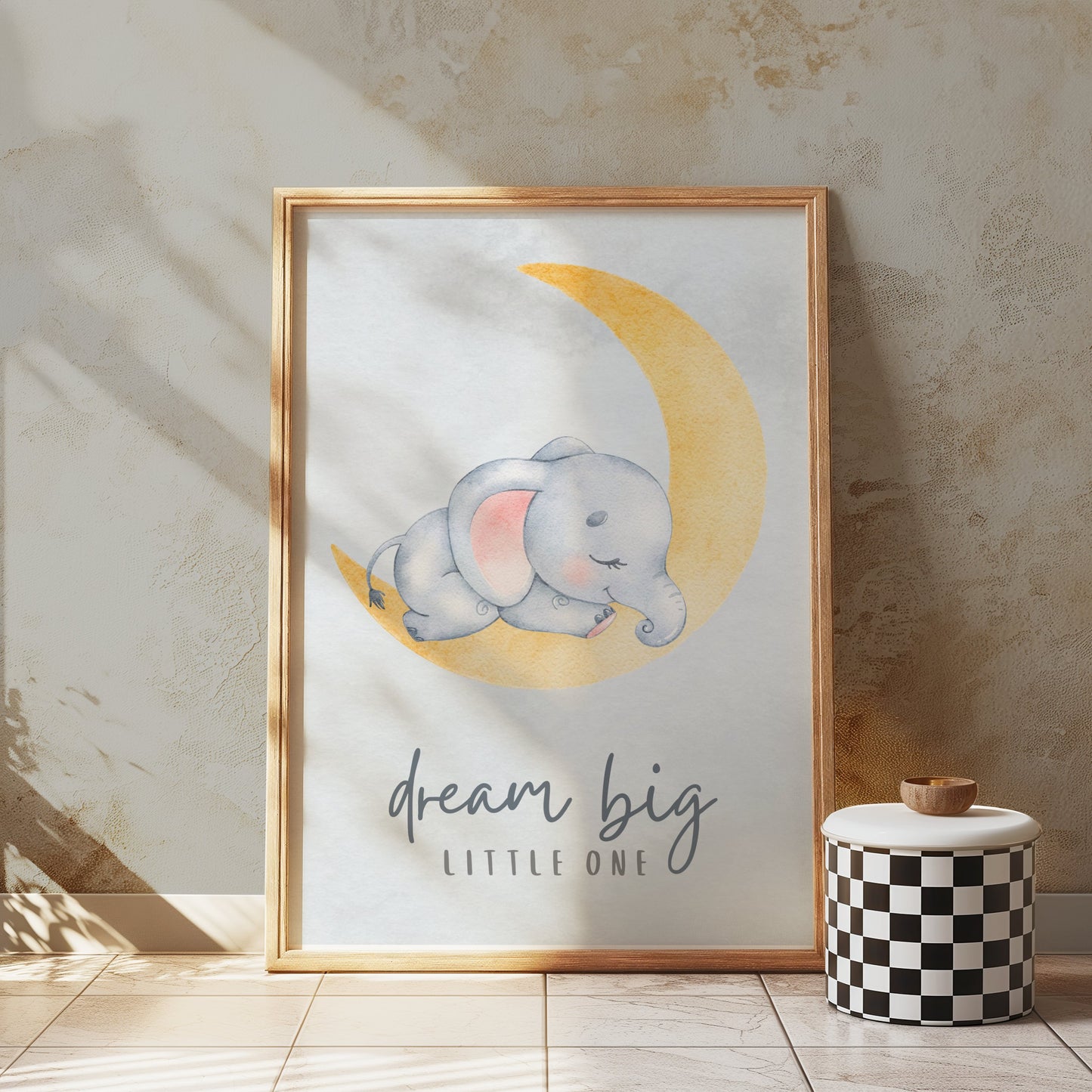 Premium Poster of Dream Big Little One Elephant Posters for Nursery Rooms