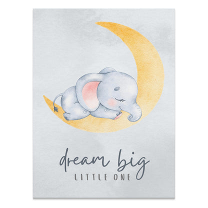 Premium Poster of Dream Big Little One Elephant Posters for Nursery Rooms