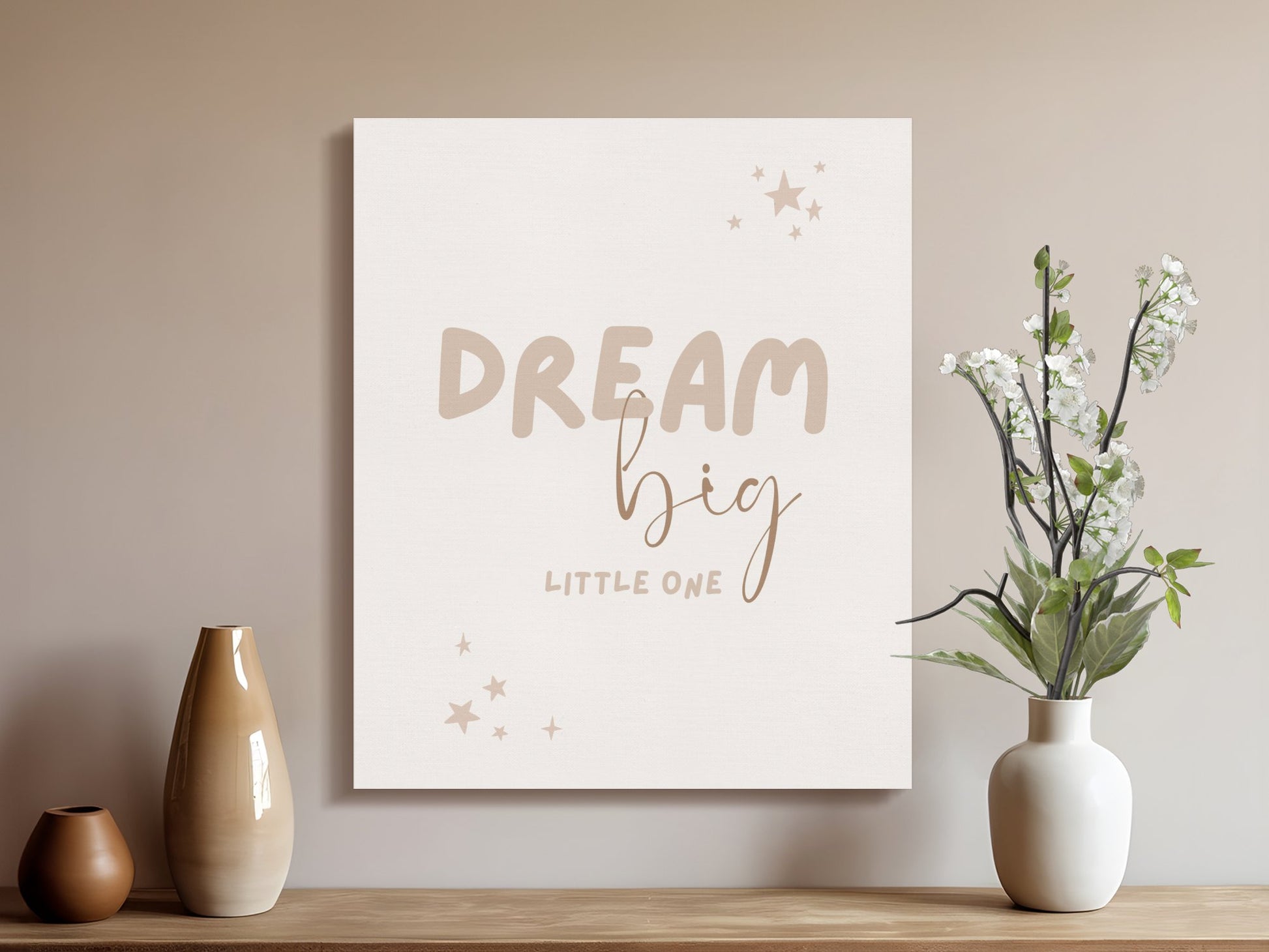 Premium Poster of Dream Big Little One Nursery Wall Art Canvas Wraps