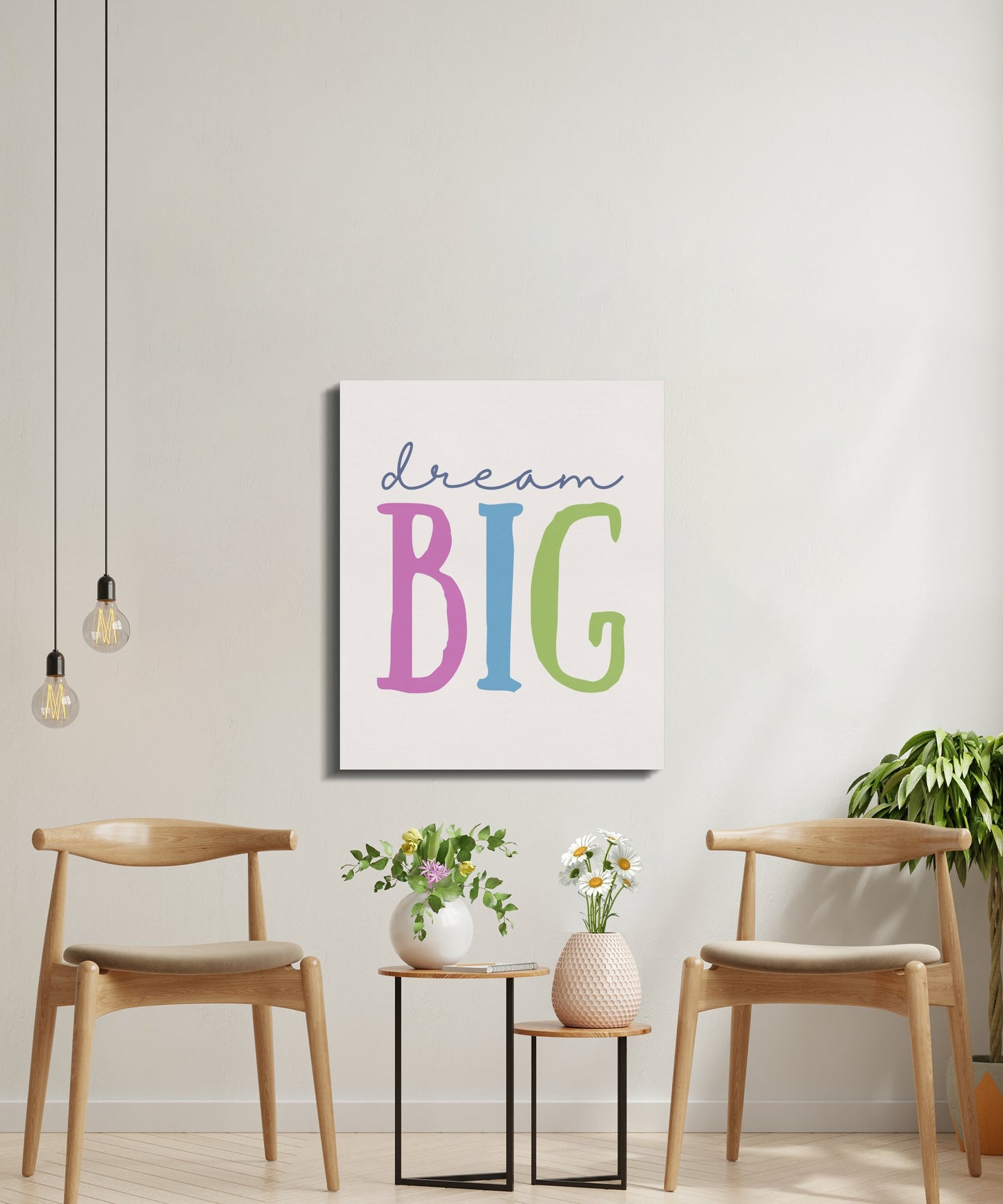 Premium Poster of Dream Big Nursery Wall Art Text Print Canvas Wraps