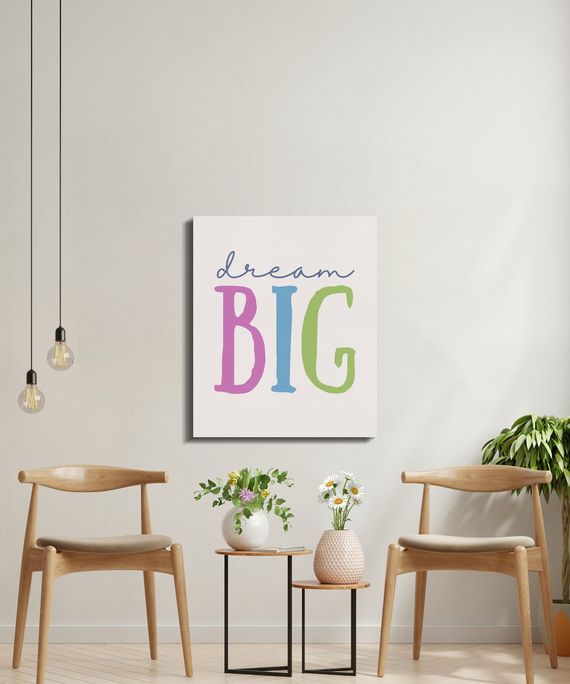 Premium Poster of Dream Big Nursery Wall Art Text Print Canvas Wraps