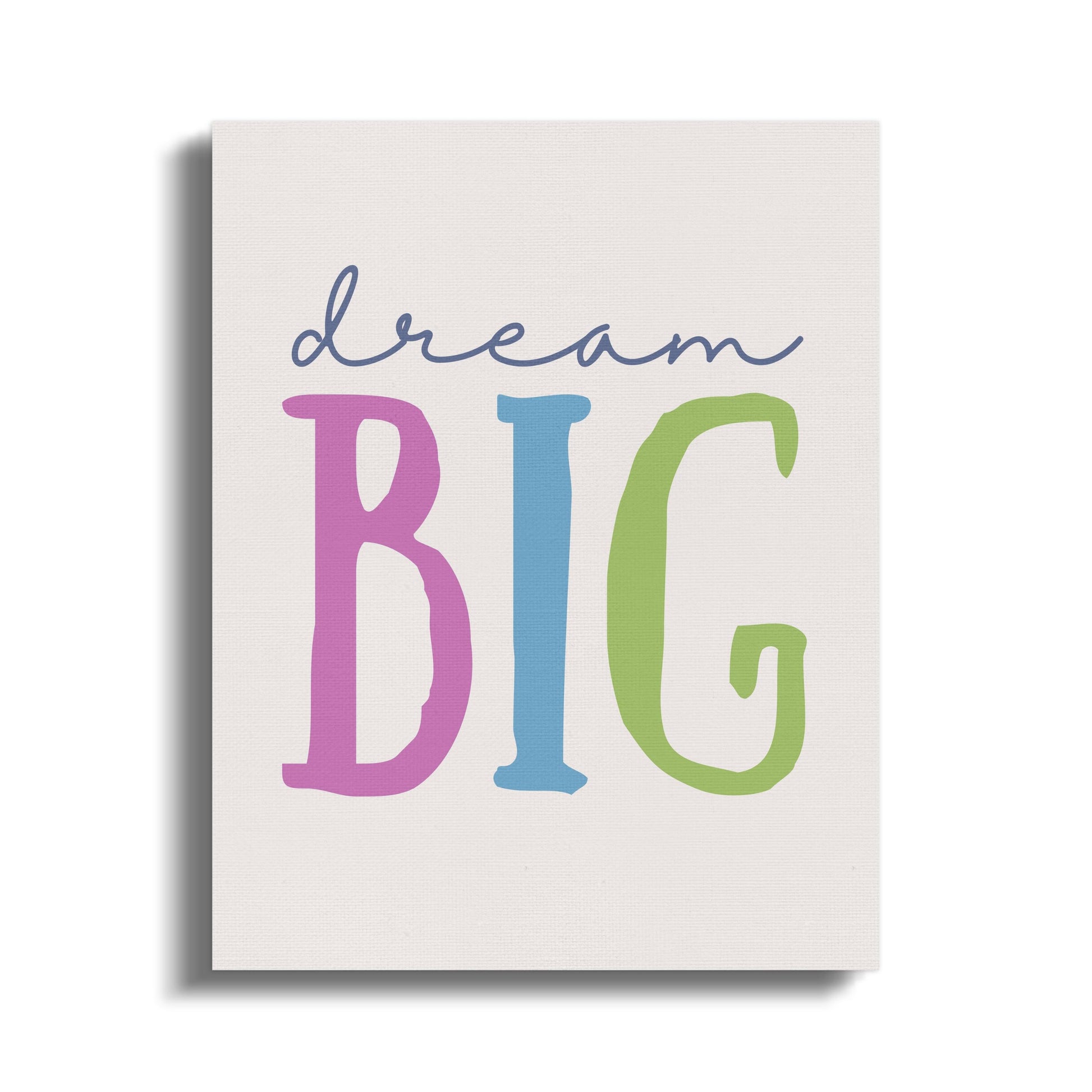 Premium Poster of Dream Big Nursery Wall Art Text Print Canvas Wraps