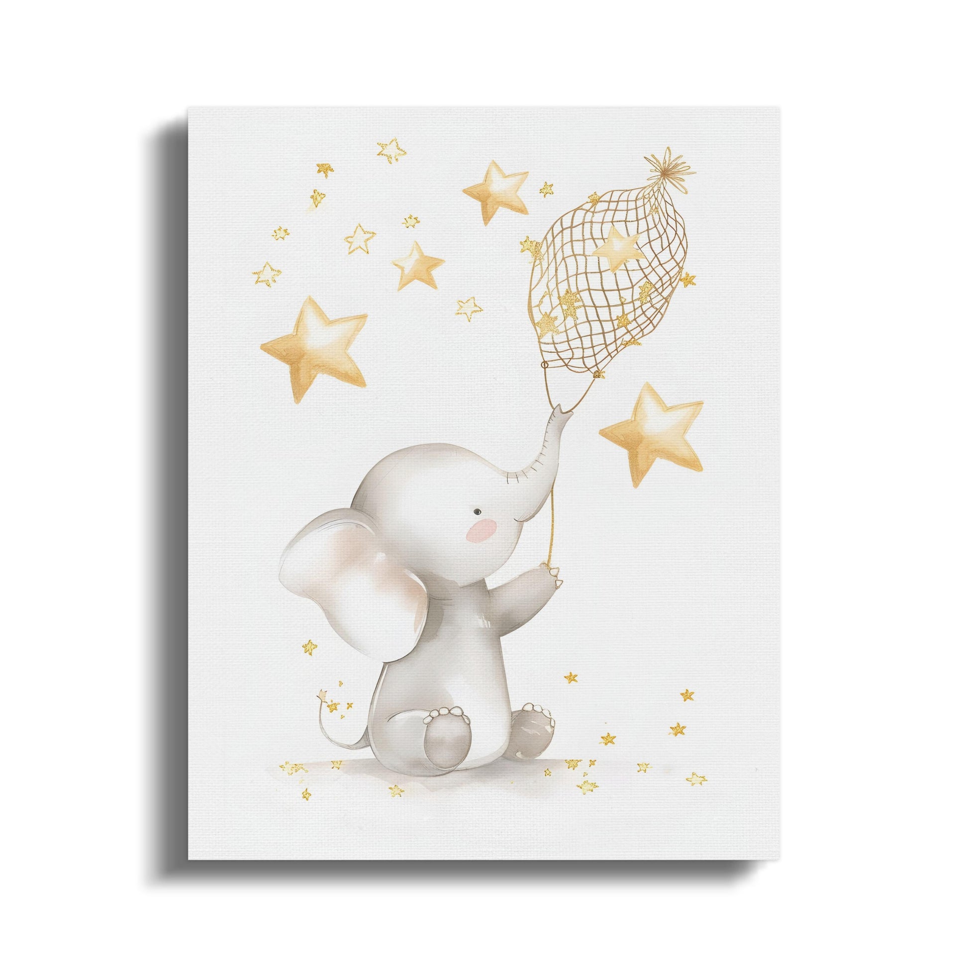 Premium Poster of Dreamy Elephant and Stars Nursery Canvas Wraps