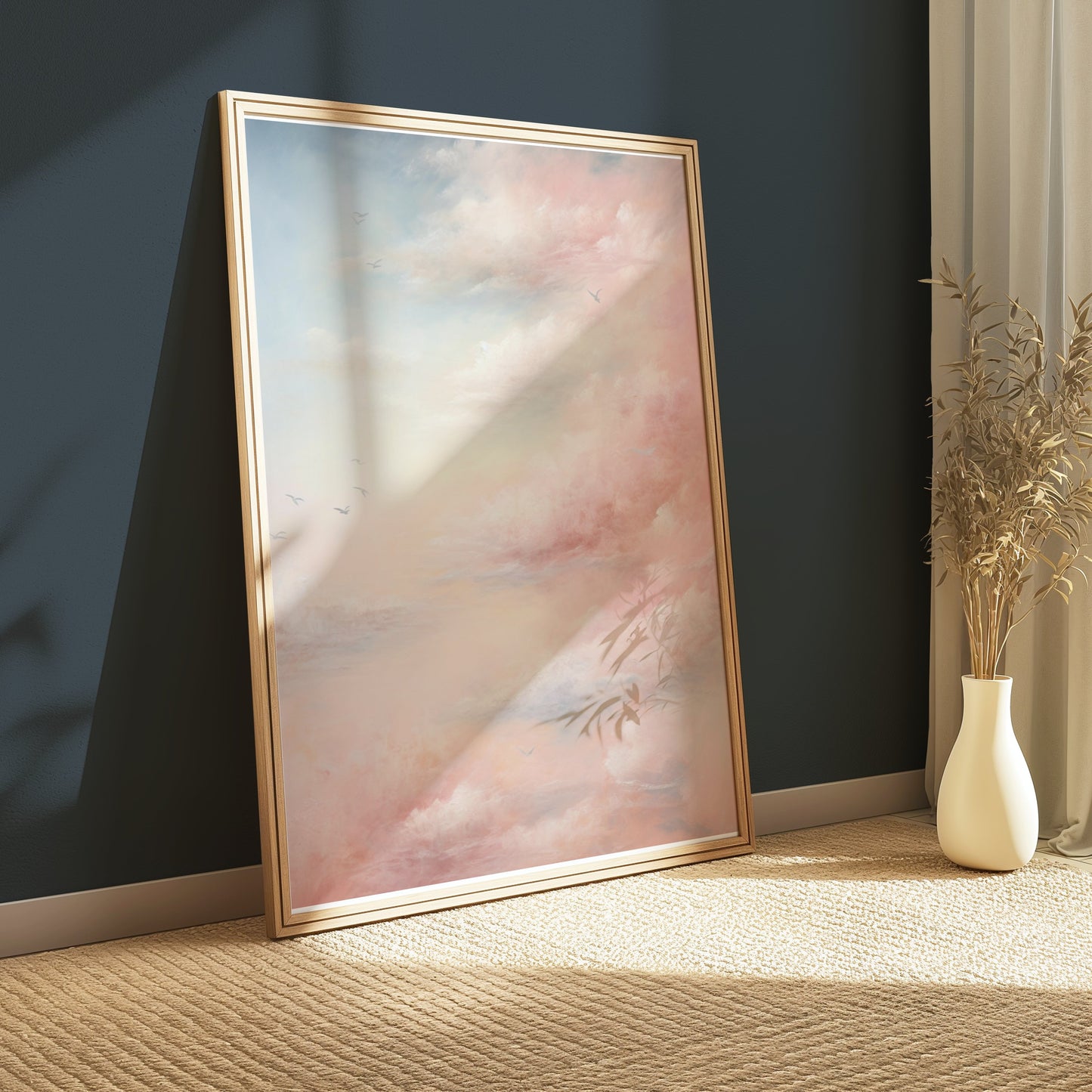 Premium Poster of Dreamy Pink and Blue Sky with Clouds Posters