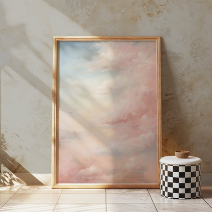 Premium Poster of Dreamy Pink and Blue Sky with Clouds Posters