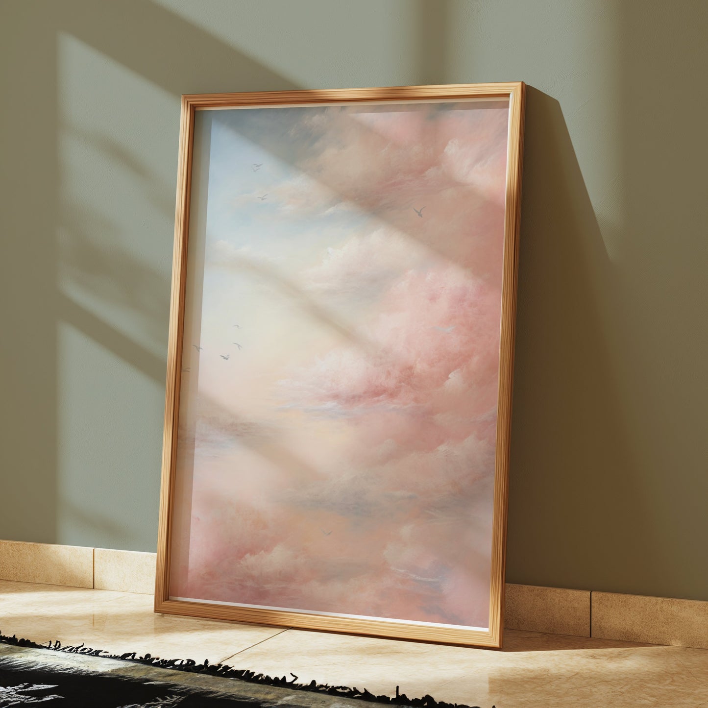 Premium Poster of Dreamy Pink and Blue Sky with Clouds Posters
