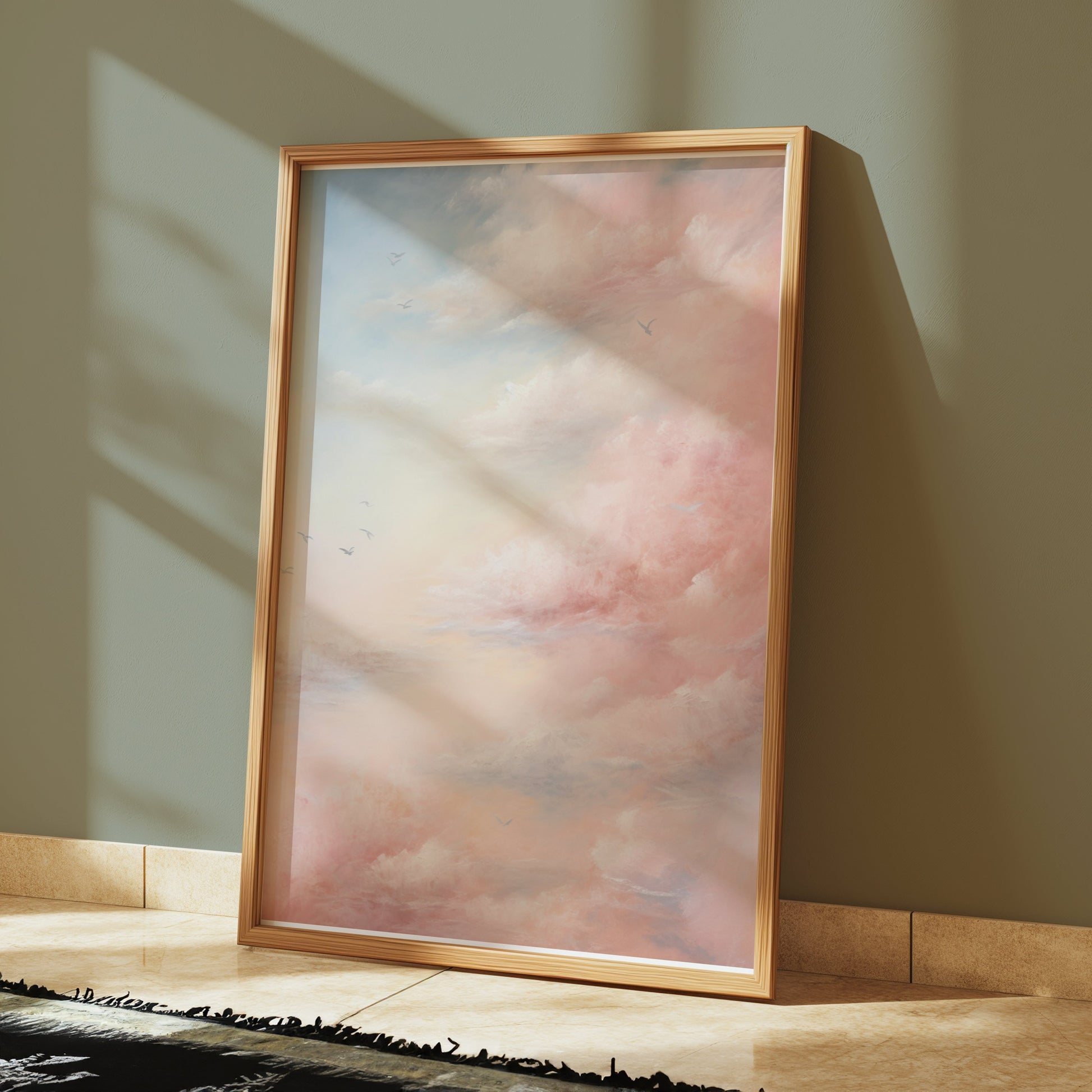 Premium Poster of Dreamy Pink and Blue Sky with Clouds Posters