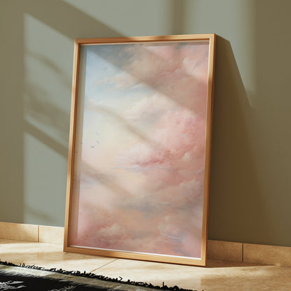 Premium Poster of Dreamy Pink and Blue Sky with Clouds Posters