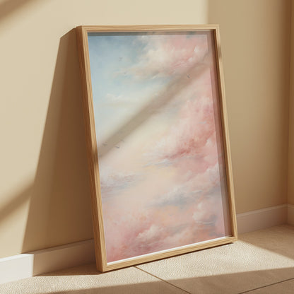 Premium Poster of Dreamy Pink and Blue Sky with Clouds Posters