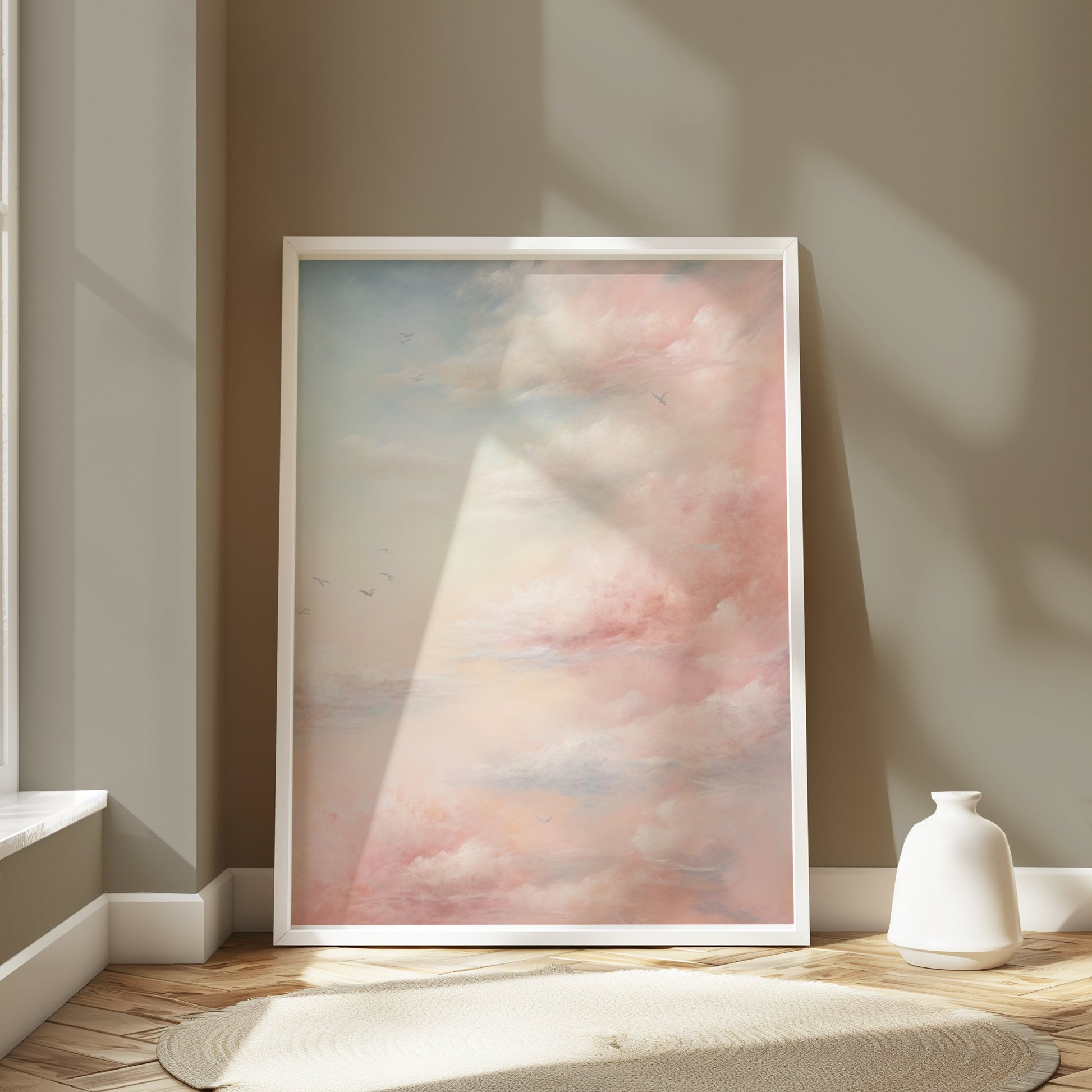 Premium Poster of Dreamy Pink and Blue Sky with Clouds Posters