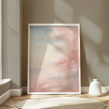 Premium Poster of Dreamy Pink and Blue Sky with Clouds Posters