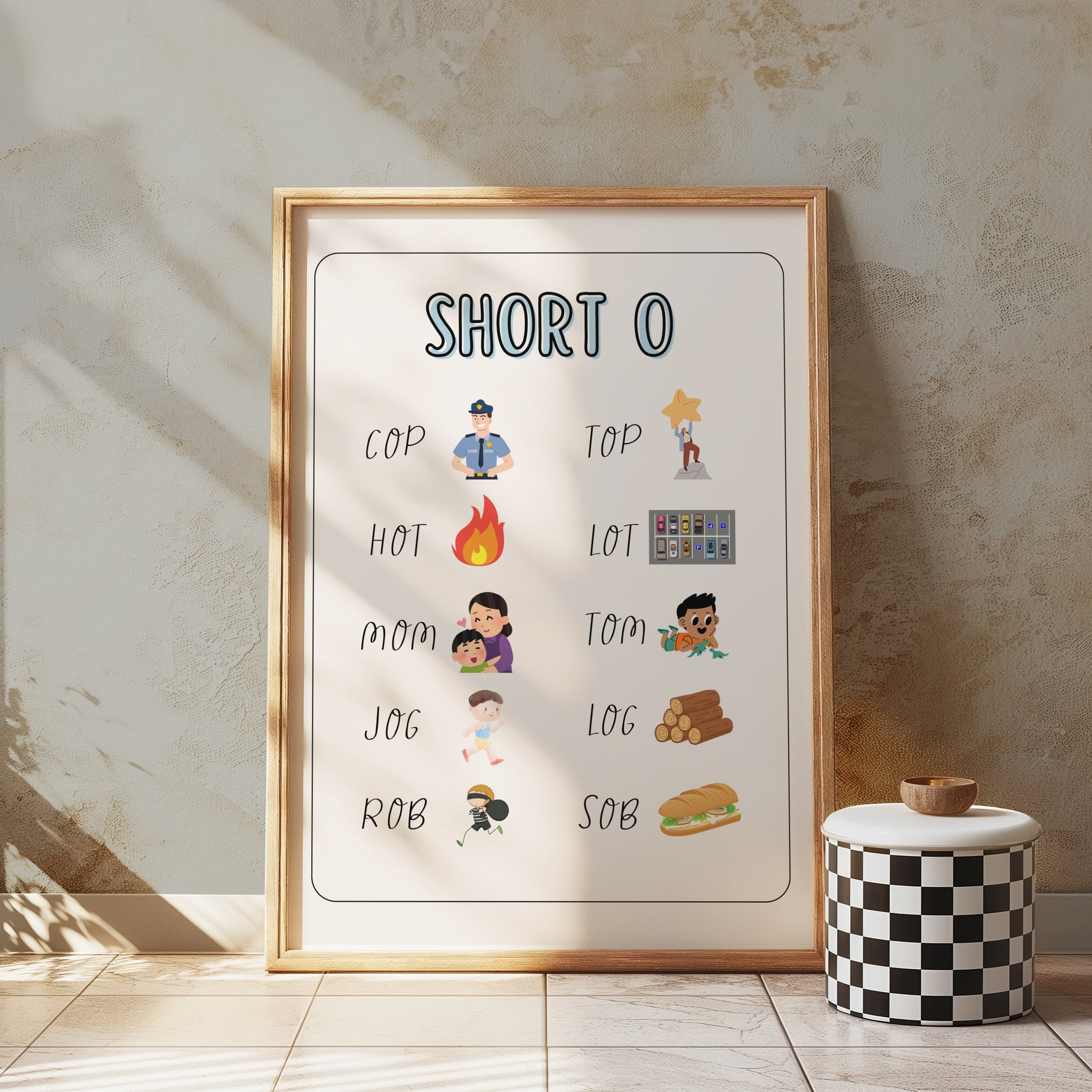 Premium Poster of Educational Short O Sound Learning Posters