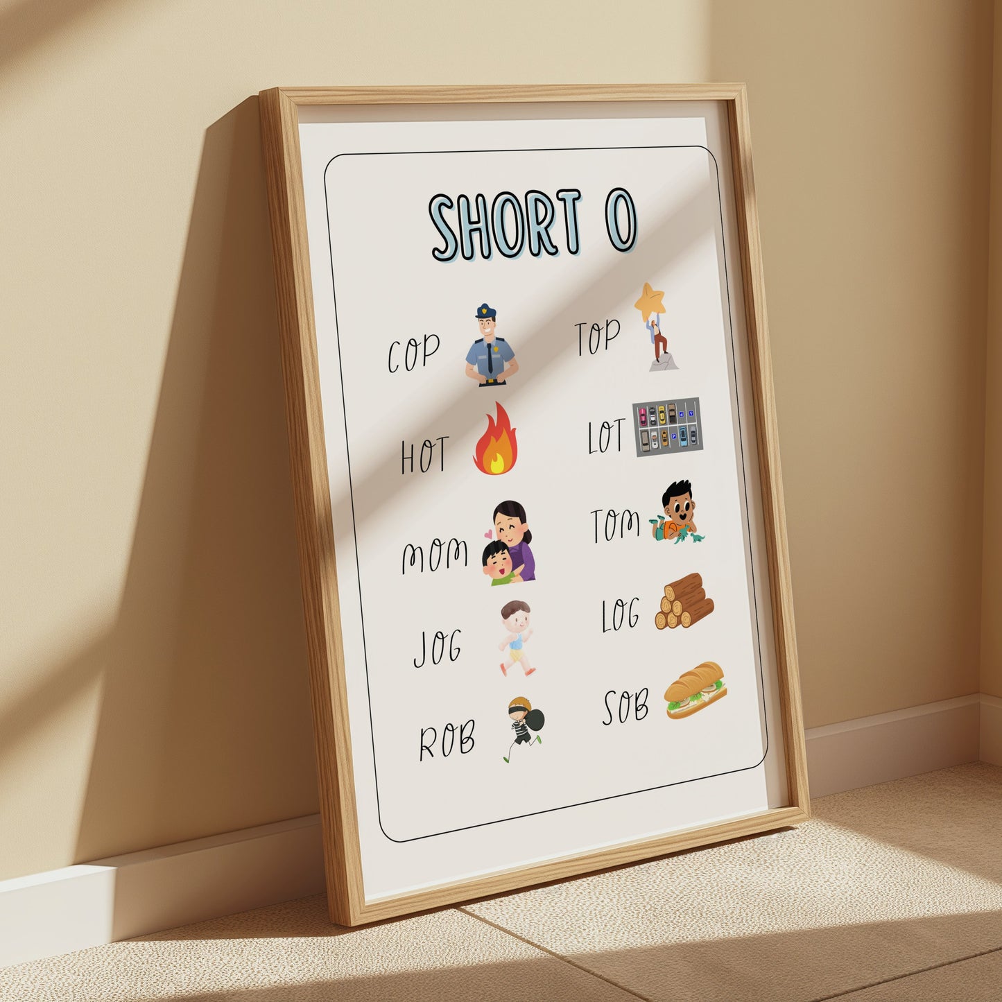 Premium Poster of Educational Short O Sound Learning Posters