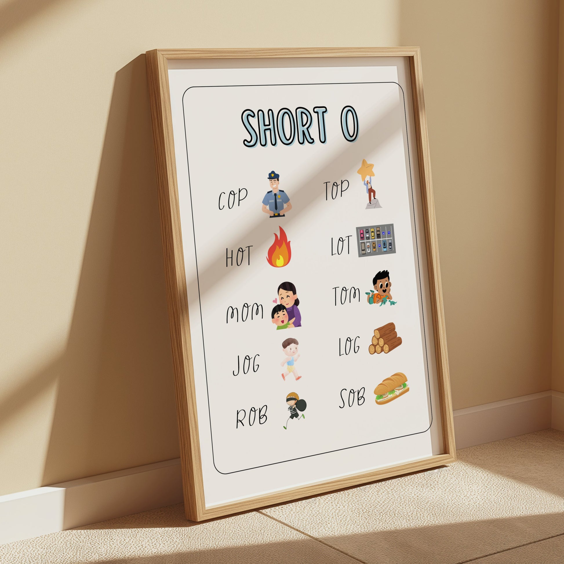Premium Poster of Educational Short O Sound Learning Posters