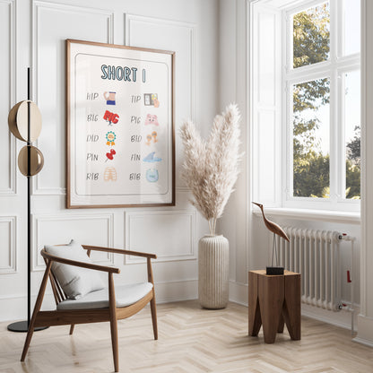 Premium Poster of Educational Short Words Illustrated Posters
