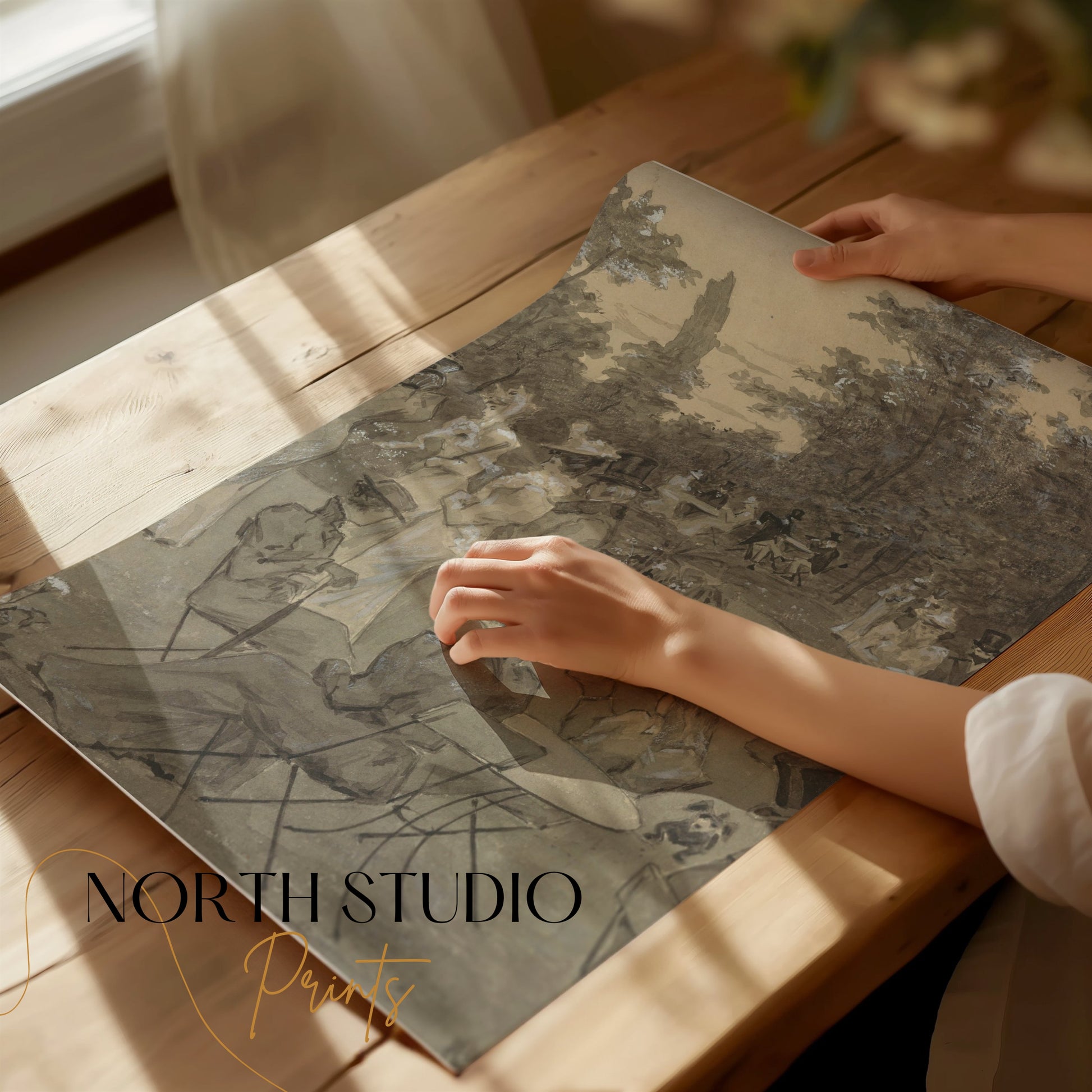 Premium Poster of Edwardian Garden Party Scene Art Print Posters