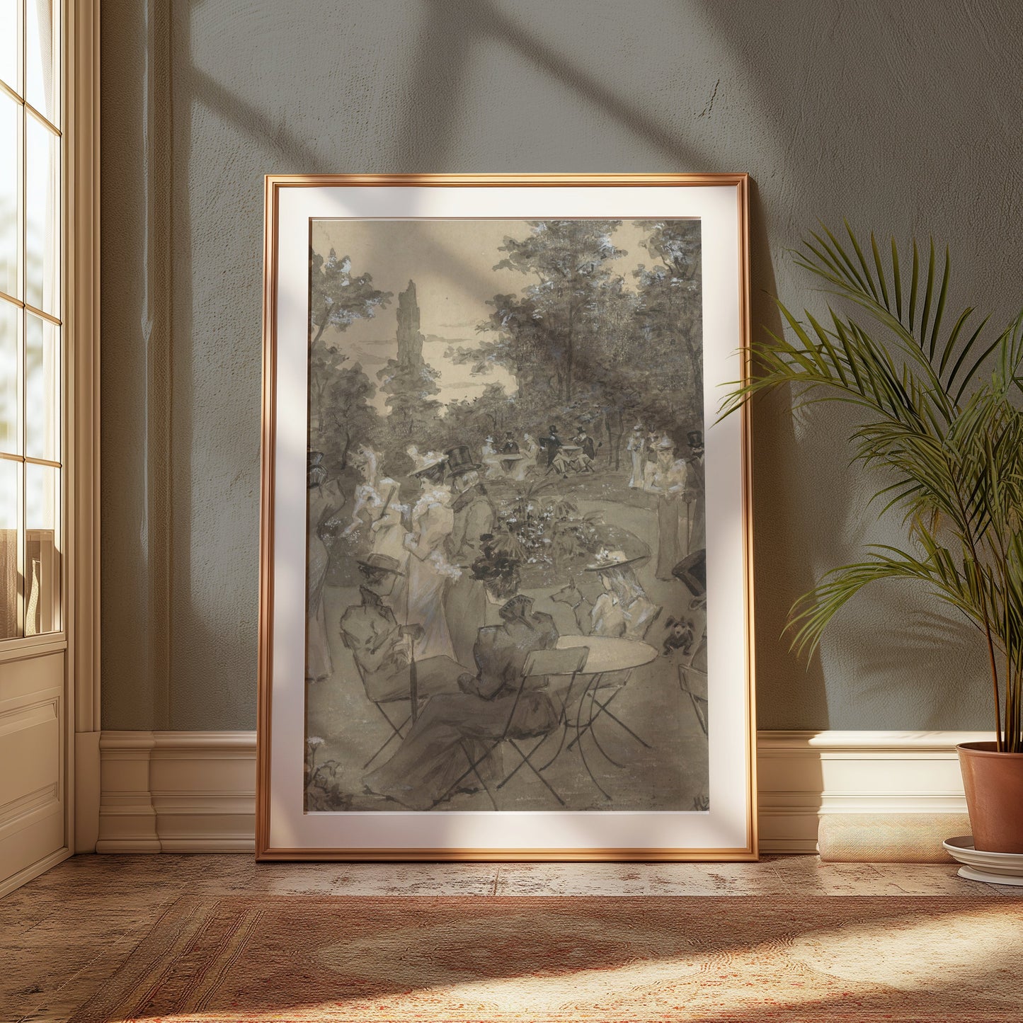 Premium Poster of Edwardian Garden Party Scene Art Print Posters