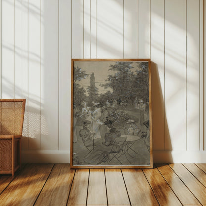 Premium Poster of Edwardian Garden Party Scene Art Print Posters