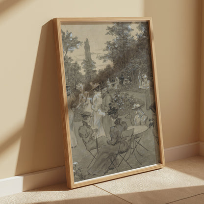 Premium Poster of Edwardian Garden Party Scene Art Print Posters