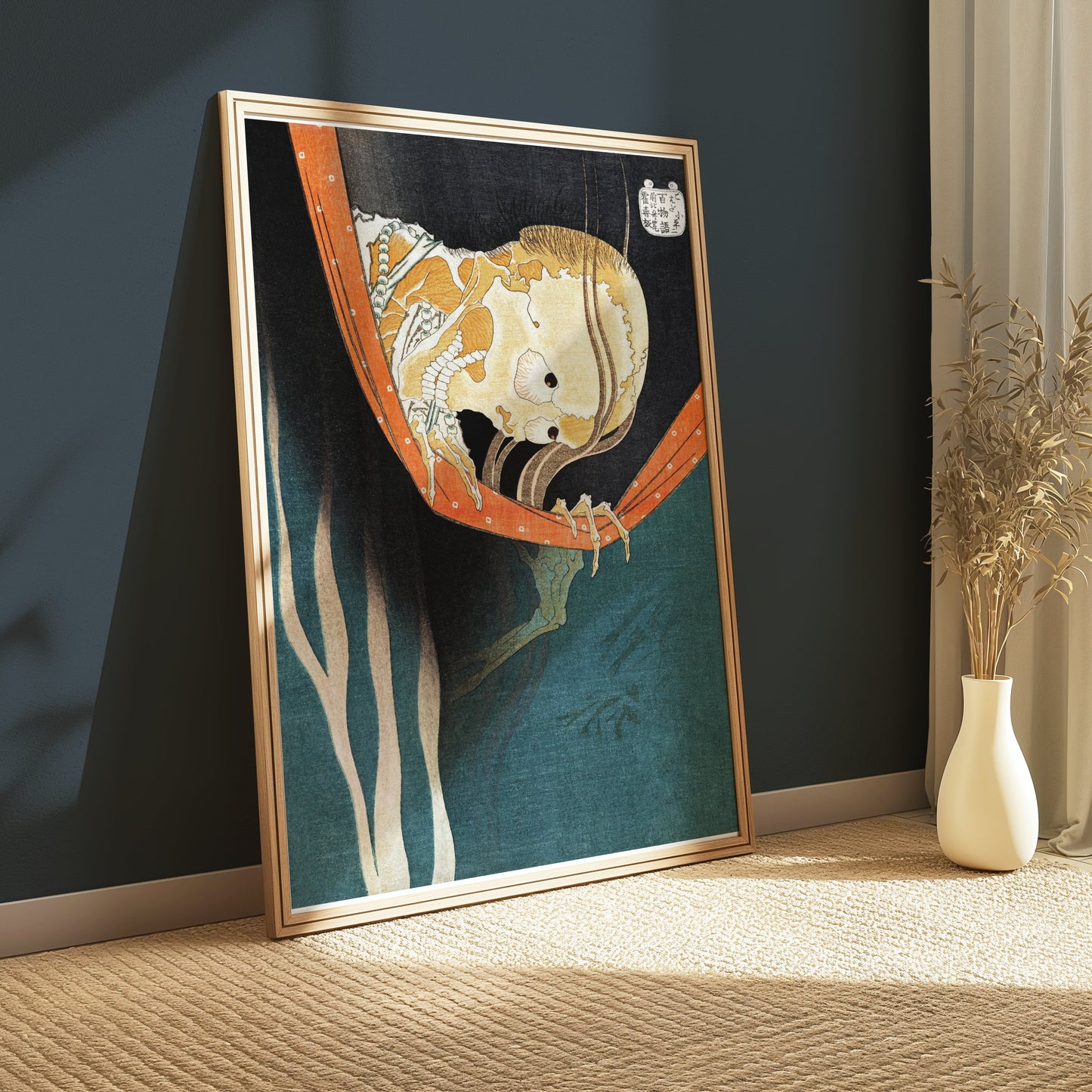 Premium Poster of Eerie Japanese Skeleton Art in Classic Style Posters