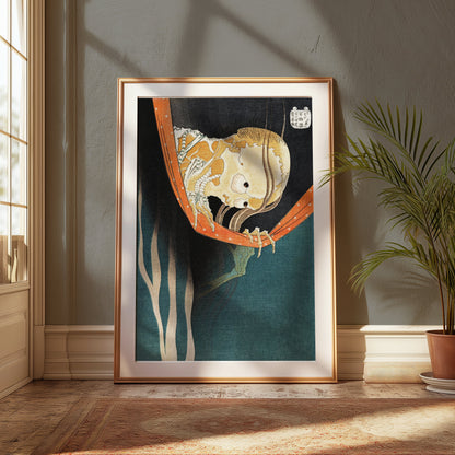 Premium Poster of Eerie Japanese Skeleton Art in Classic Style Posters
