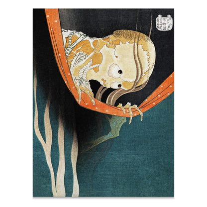 Premium Poster of Eerie Japanese Skeleton Art in Classic Style Posters