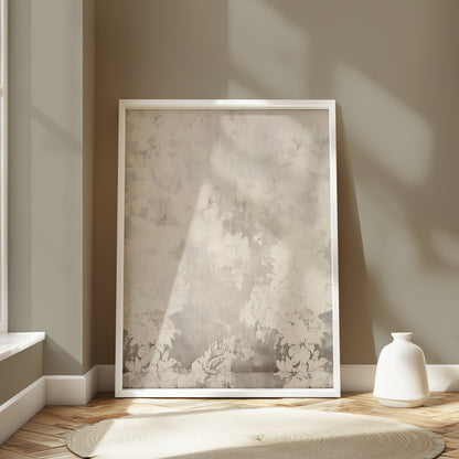 Premium Poster of Elegant Abstract Floral Art White and Grey Posters