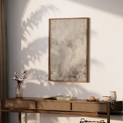 Premium Poster of Elegant Abstract Floral Art White and Grey Posters