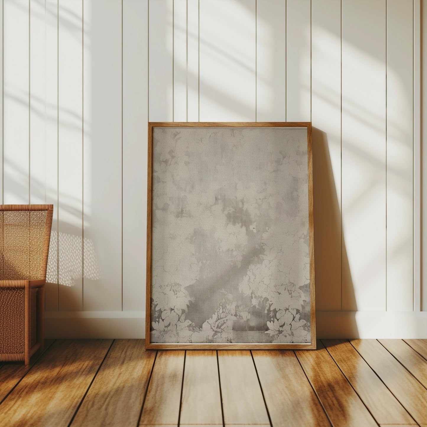 Premium Poster of Elegant Abstract Floral Art White and Grey Posters