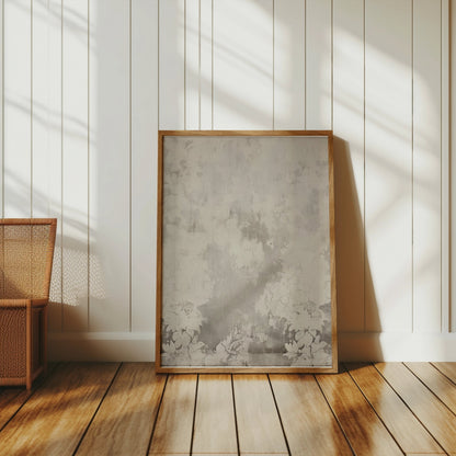 Premium Poster of Elegant Abstract Floral Art White and Grey Posters
