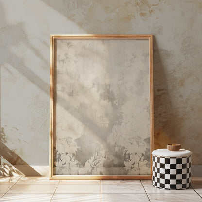 Premium Poster of Elegant Abstract Floral Art White and Grey Posters