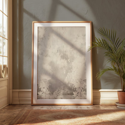 Premium Poster of Elegant Abstract Floral Art White and Grey Posters