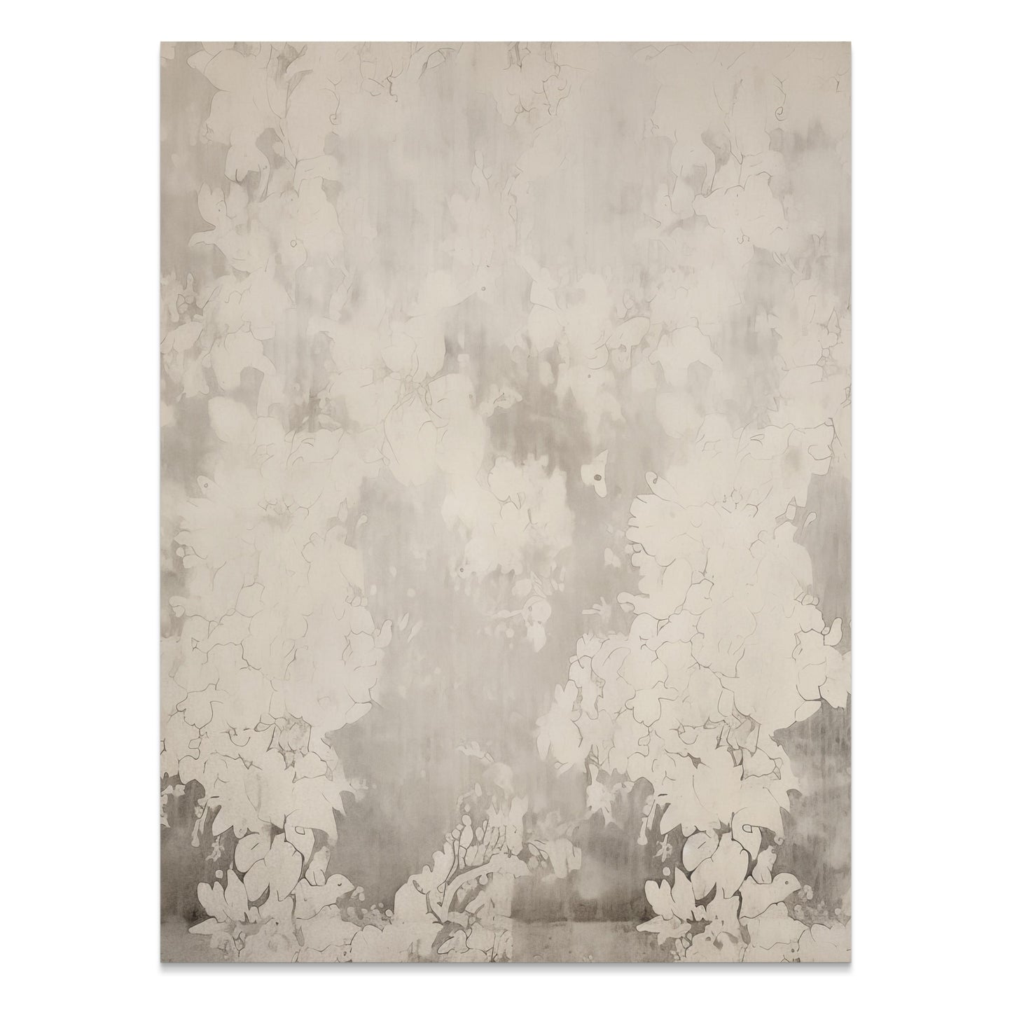 Premium Poster of Elegant Abstract Floral Art White and Grey Posters