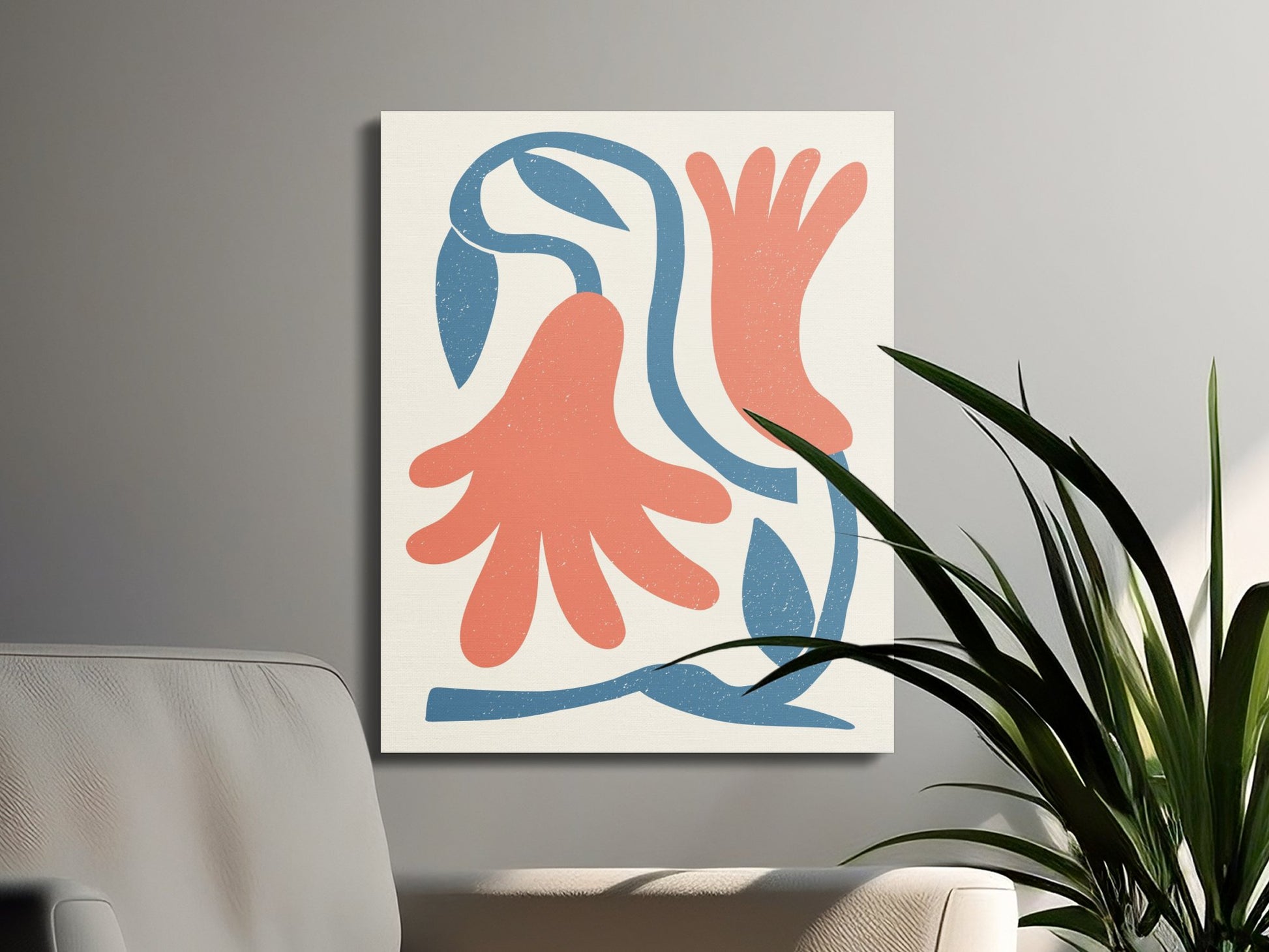 Premium Poster of Elegant Abstract Floral Wall Art Canvas Wraps