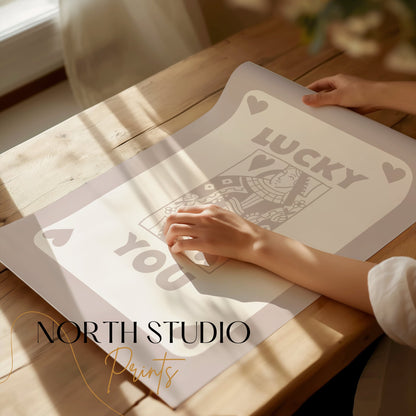 Premium Poster of Elegant Artistic Lucky You Playing Card Posters