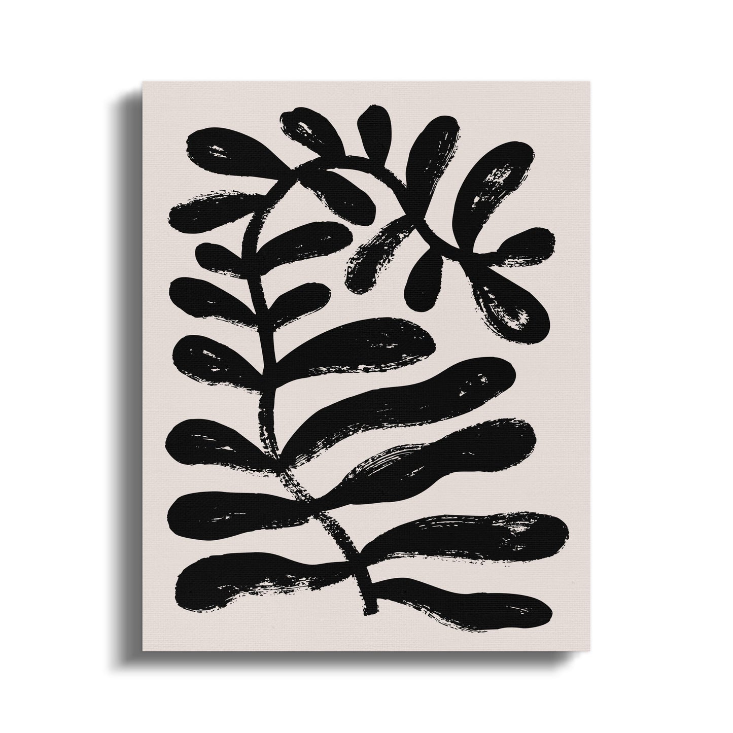 Premium Poster of Elegant Black Brush Floral Wall Art Canvas Wraps