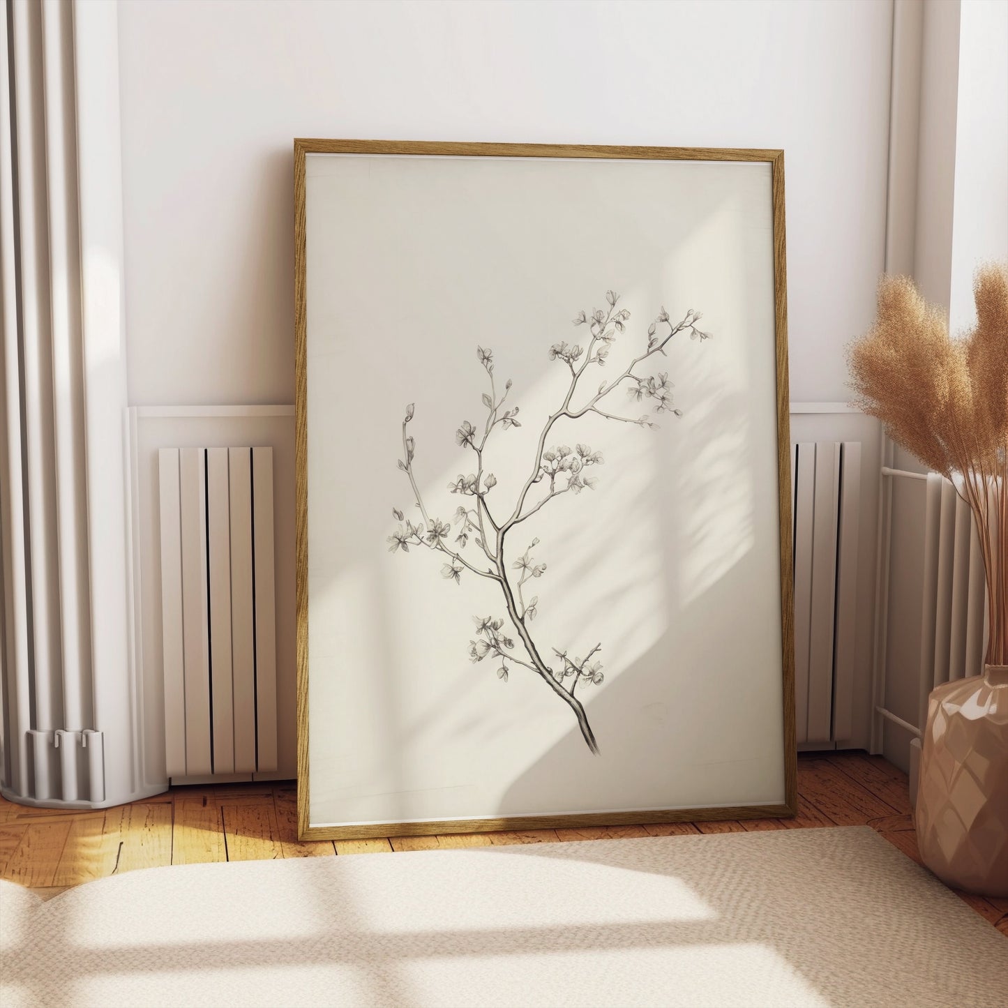 Premium Poster of Elegant Black and White Botanical Sketch Art Posters