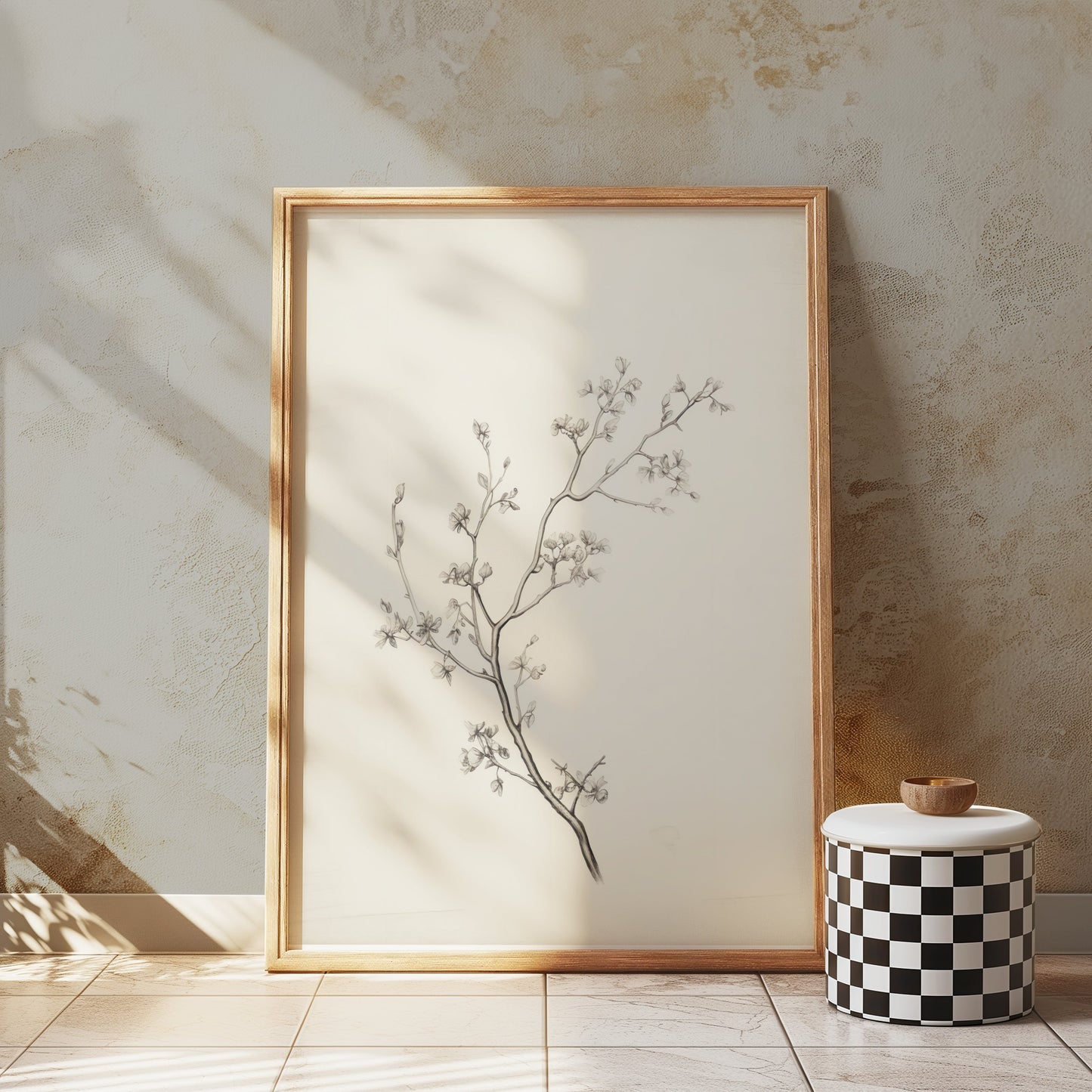 Premium Poster of Elegant Black and White Botanical Sketch Art Posters