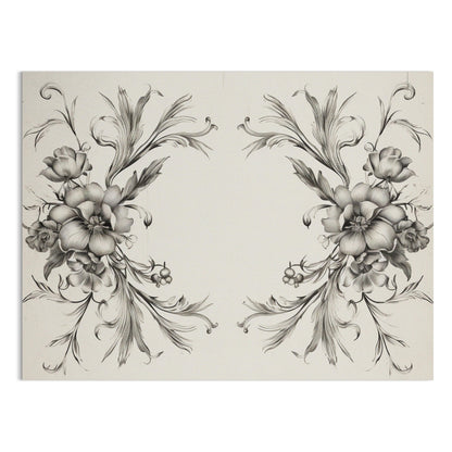 Premium Poster of Elegant Black and White Floral Art Design Posters