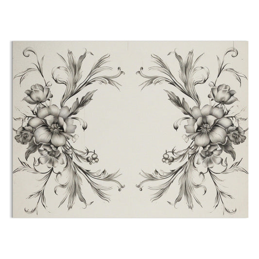 Premium Poster of Elegant Black and White Floral Art Design Posters