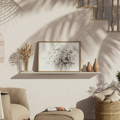 Premium Poster of Elegant Black and White Floral Artwork Posters