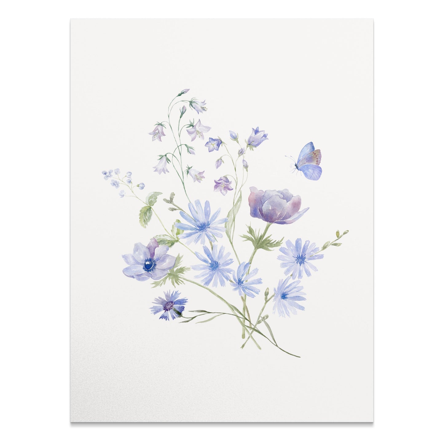 Premium Poster of Elegant Blooming Flowers with Butterfly Design Posters