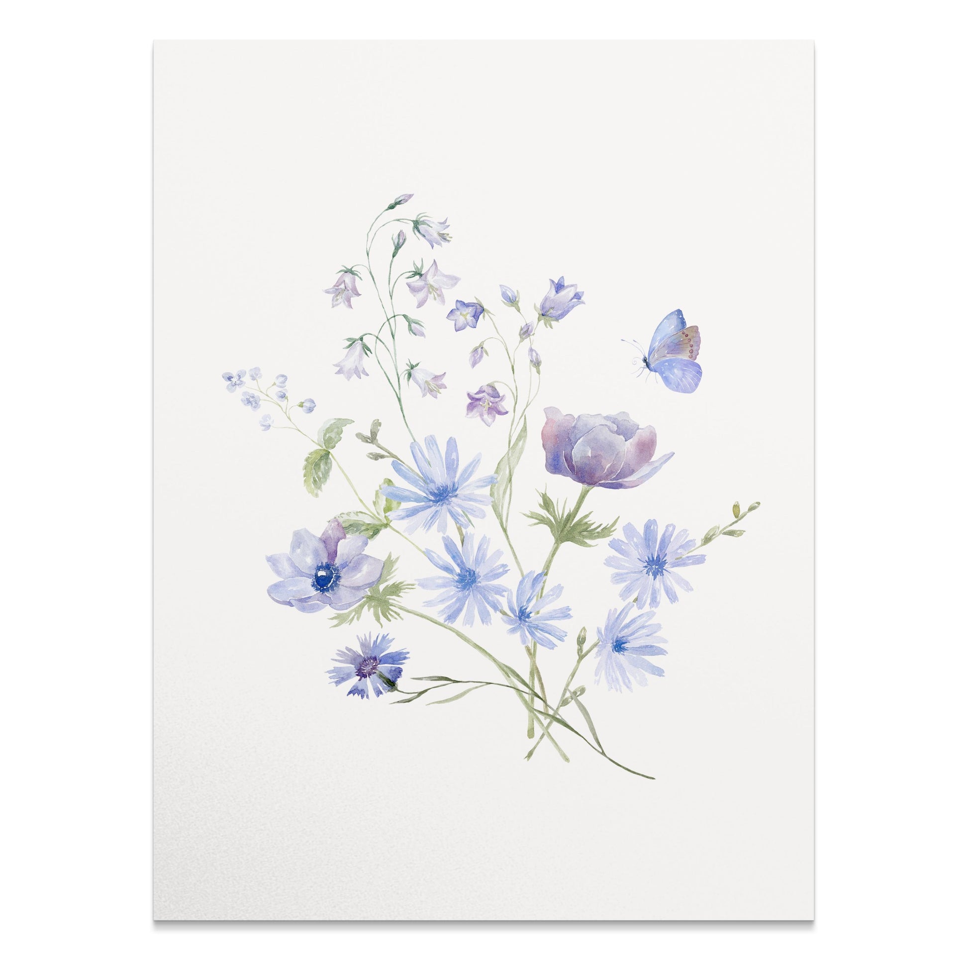 Premium Poster of Elegant Blooming Flowers with Butterfly Design Posters