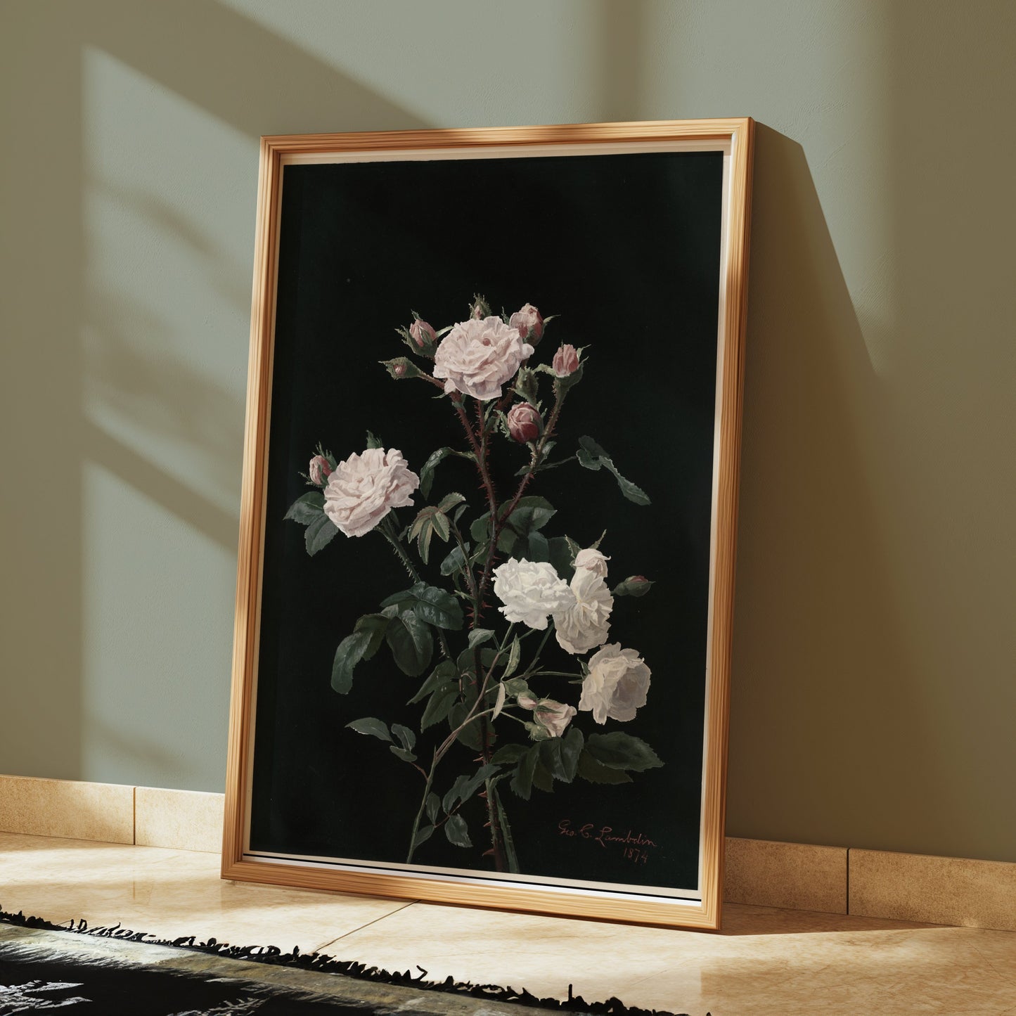 Premium Poster of Elegant Blossoming Floral Bouquet Set On Black Posters