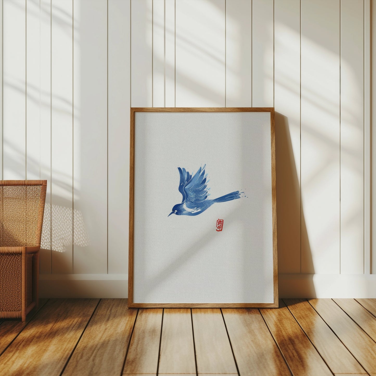 Premium Poster of Elegant Blue Bird Traditional Art Print Posters