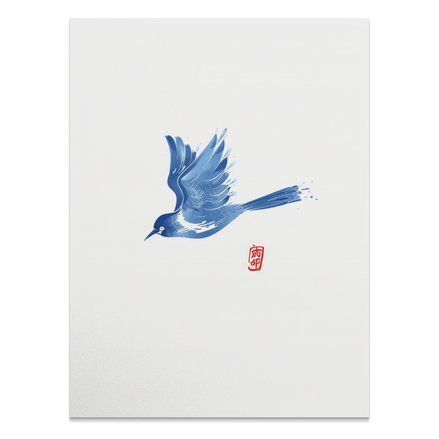Premium Poster of Elegant Blue Bird Traditional Art Print Posters